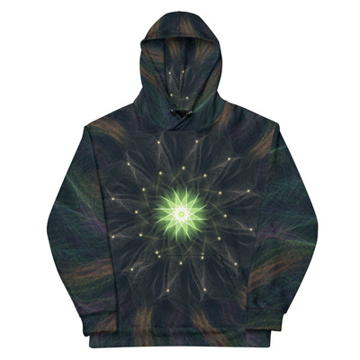 Neon fractal bloom hoodie