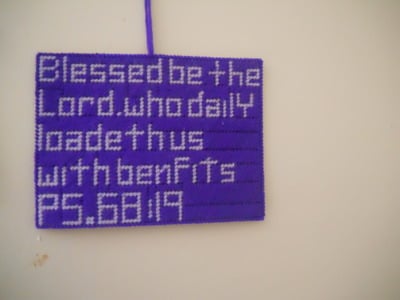 Needlepoint Wall Hanging:Psalm 68:19