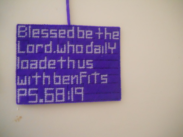 Needlepoint Wall Hanging:Psalm 68:19