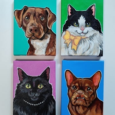 Custom 5x7" pet portrait