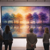 Colorful Reflections Landscape Tree Art Print - Thumbnail 4