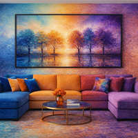 Colorful Reflections Landscape Tree Art Print - Thumbnail 1