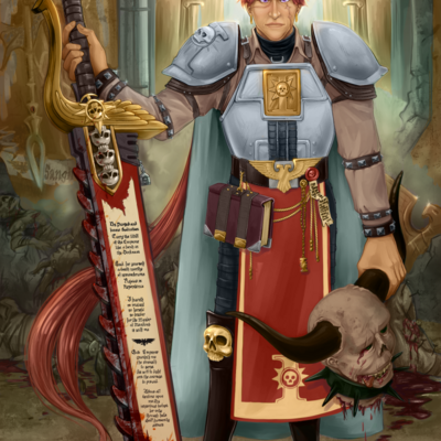 Grim dark character portrait