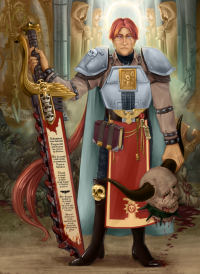 Grim dark character portrait