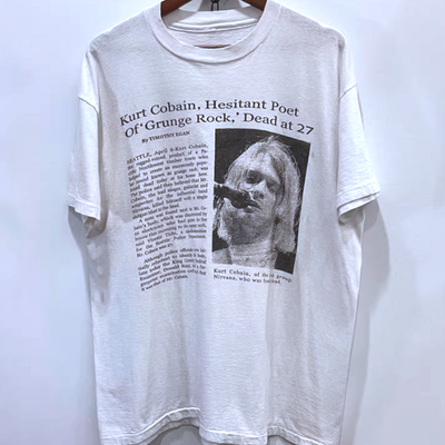 Free shipping-"kurt cobain obituary tee