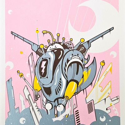 A4 screen print by matías vigliano (parquerama) "electric robot"