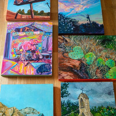 11x14 thin wood panel original paintings