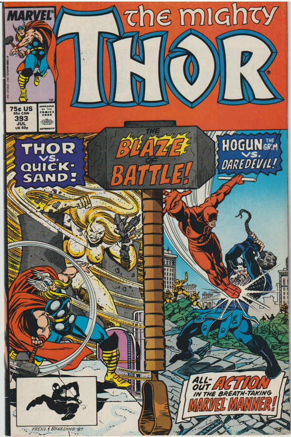 Marvel Comics The Mighty Thor set of five (1988) 393-397 Daredevil Black Knight