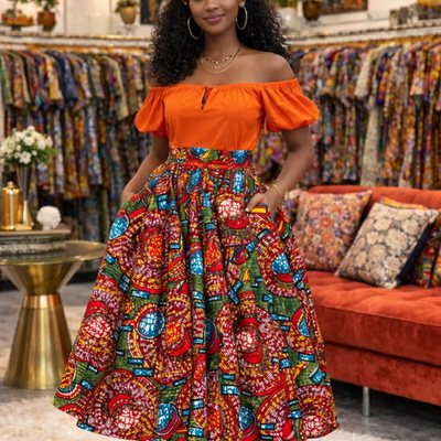 Vibrant roots skirt set