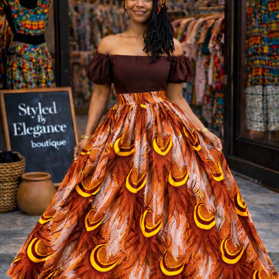 Golden flow skirt set