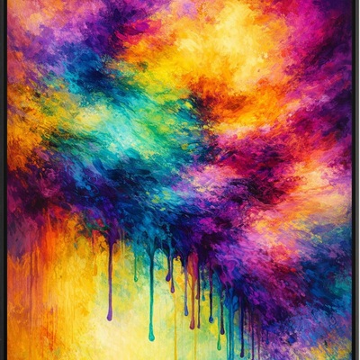 Vibrant abstract color flow wall art print