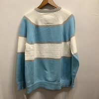 Side Slope white x blue striped sweater - Thumbnail 2