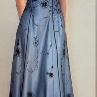Romantic Blue Gradient Empire Backless Prom Dresses With Beading - Thumbnail 1