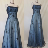 Romantic Blue Gradient Empire Backless Prom Dresses With Beading - Thumbnail 2