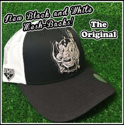 Black and White Mesh-Back Chief Snaggletooth Hat