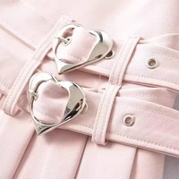 Heart-shaped buckles pleated skirt - Thumbnail 7