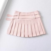 Heart-shaped buckles pleated skirt - Thumbnail 5