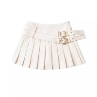 Heart-shaped buckles pleated skirt - Thumbnail 4