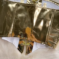 Metallic lace-up corsets top - Thumbnail 2