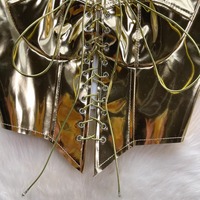 Metallic lace-up corsets top - Thumbnail 6