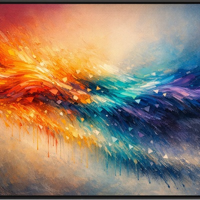 Colorful abstract wave art print modern wall decor