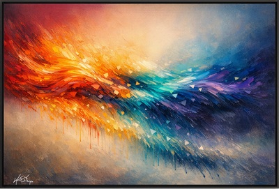 Colorful Abstract Wave Art Print Modern Wall Decor