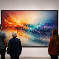Colorful Abstract Wave Art Print Modern Wall Decor - Thumbnail 4