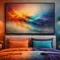 Colorful Abstract Wave Art Print Modern Wall Decor - Thumbnail 2