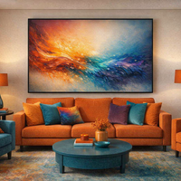 Colorful Abstract Wave Art Print Modern Wall Decor - Thumbnail 1