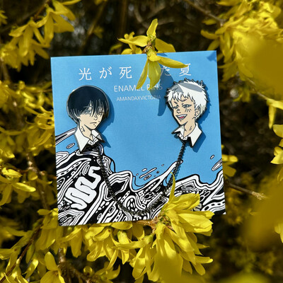 Hikaru and yoshiki connecting enamel pins