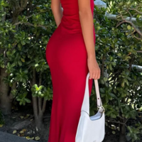 Sexy Off Shoulder Red Long Party Dress Evening Gowns - Thumbnail 2