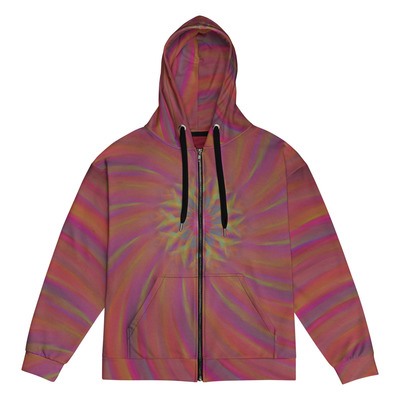 Hypnotic spiral vortex zip hoodie