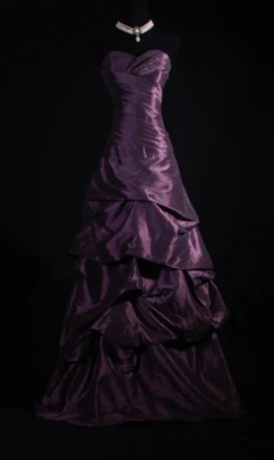 A Line Sweetheart Purple Taffeta Sleeveless Prom Dresses