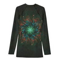 Neon Starburst Fractal Men's Rash Guard - Thumbnail 1