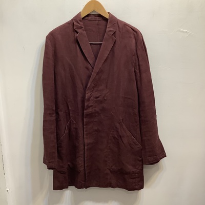 Lad musician wine double breasted linen jkt