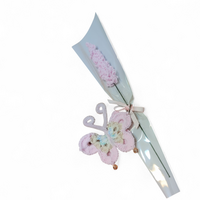 Crochet lavender flower with butterfly key chain - Thumbnail 1