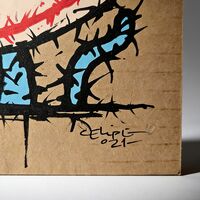 Painting by Celipe Perroloco "Blue Cat"  - Thumbnail 2