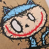 Painting by Celipe Perroloco "Blue Cat"  - Thumbnail 3