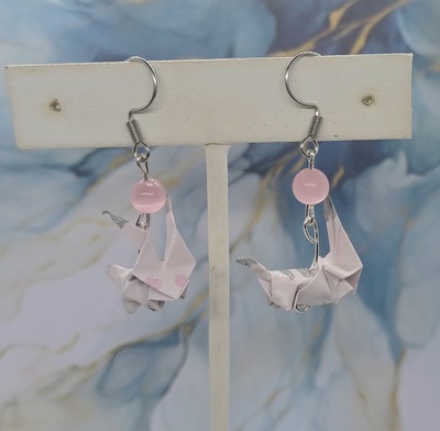 Origami earrings: Peakychu