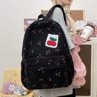 Cherry-patterned corduroy backpack - Thumbnail 3