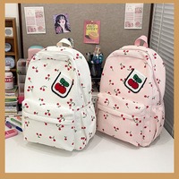 Cherry-patterned corduroy backpack - Thumbnail 1