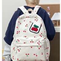 Cherry-patterned corduroy backpack - Thumbnail 5