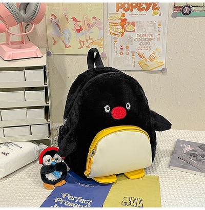 Penguin-themed plush backpack
