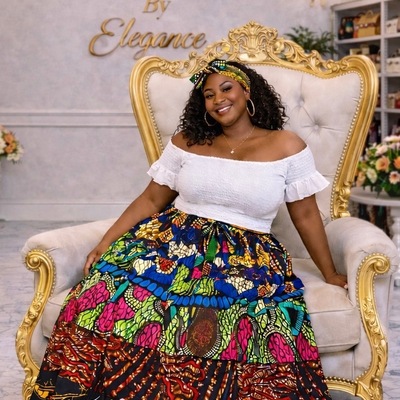 Multi print maxi skirt