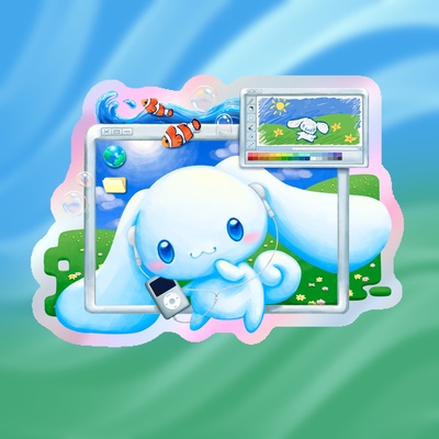 Cinnamoroll frutiger aero sticker