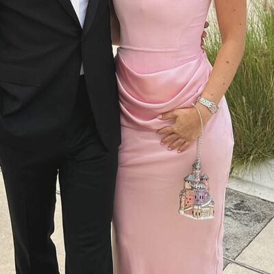 Pink sheath prom dresses evening formal party dress