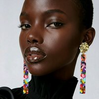 Blossom Rectangle Earrings  - Thumbnail 3