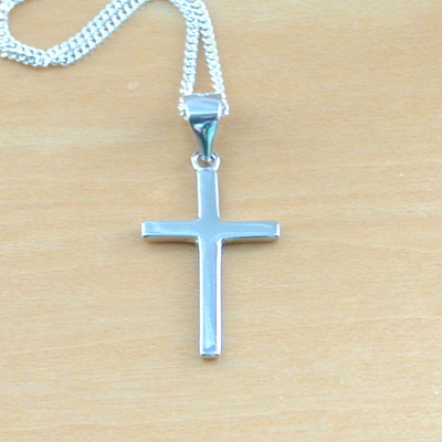 925 silver cross pendant & 18" sterling silver chain/silver crucifix pendant/silver cross necklace/silver crucifix necklace/925 silver cross