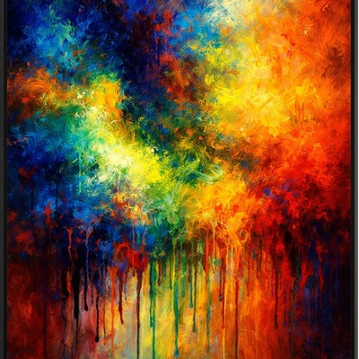 Vibrant abstract color flow art print wall decor