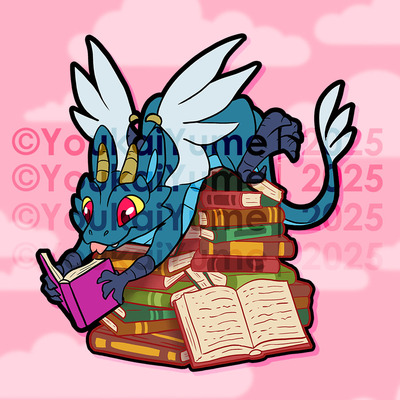 Book dragon sticker